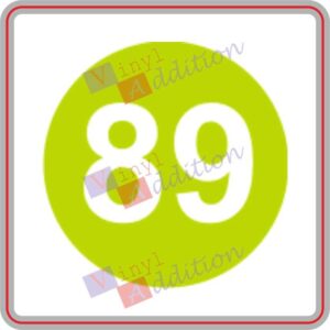 Round wheelie bin number sticker