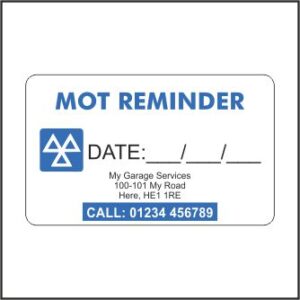 MOT Reminder Sticker